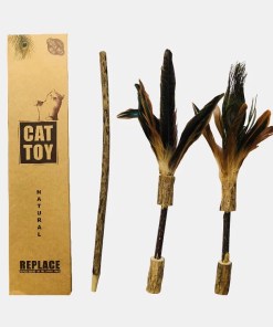 【喵咪旺農場】DIY組合式羽毛木天蓼逗貓棒_山雞+孔雀毛